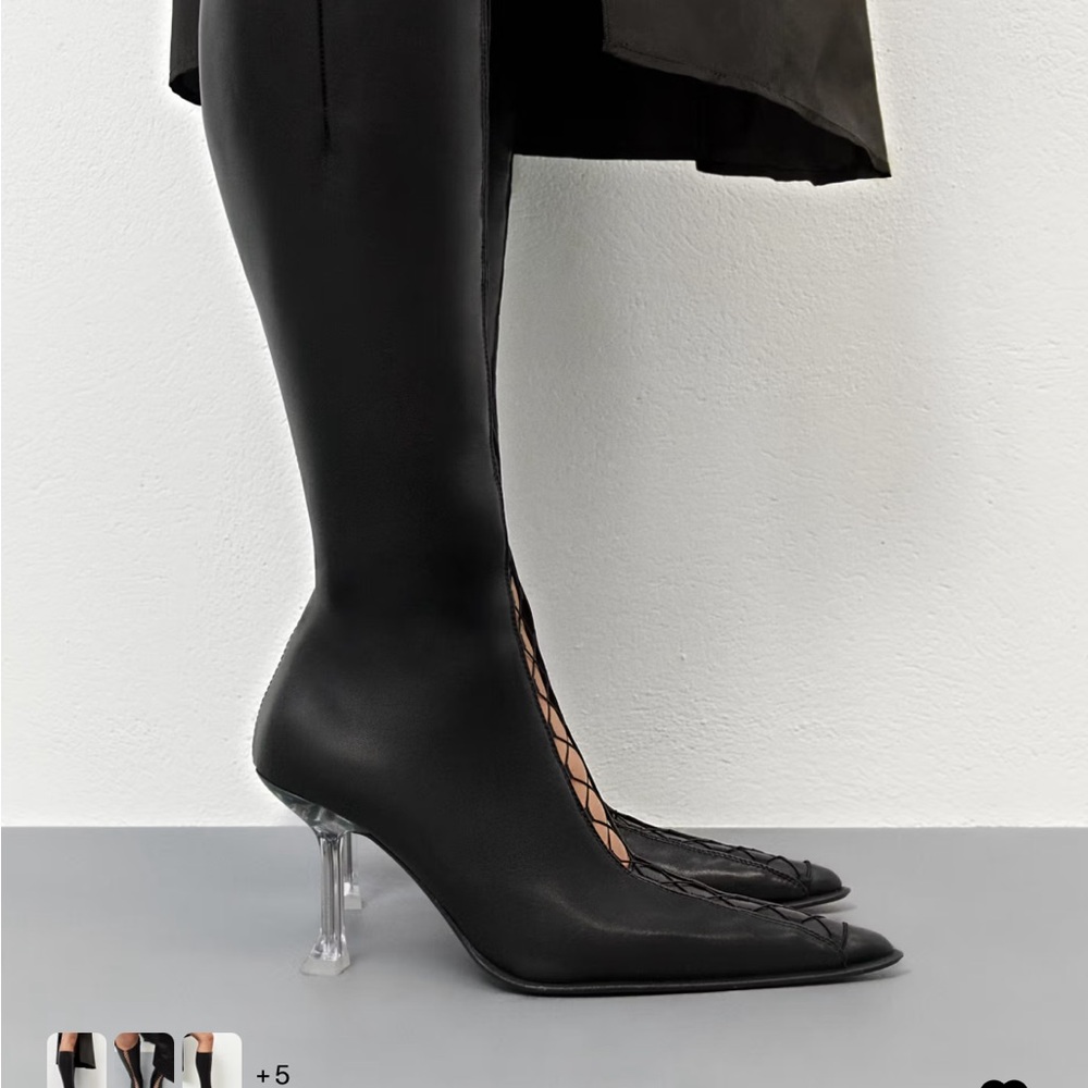 NIB MIISTA BLACK ALINE TALL BOOTS SIZE 37 - Picture 2 of 7